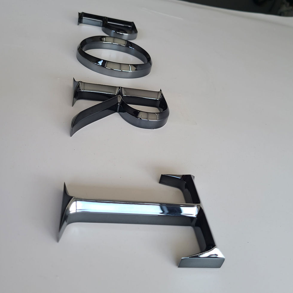 Thumbnail: 3D Glossy Sign Letters Custom Bevel Cut Letters Car Logo Manufacturing