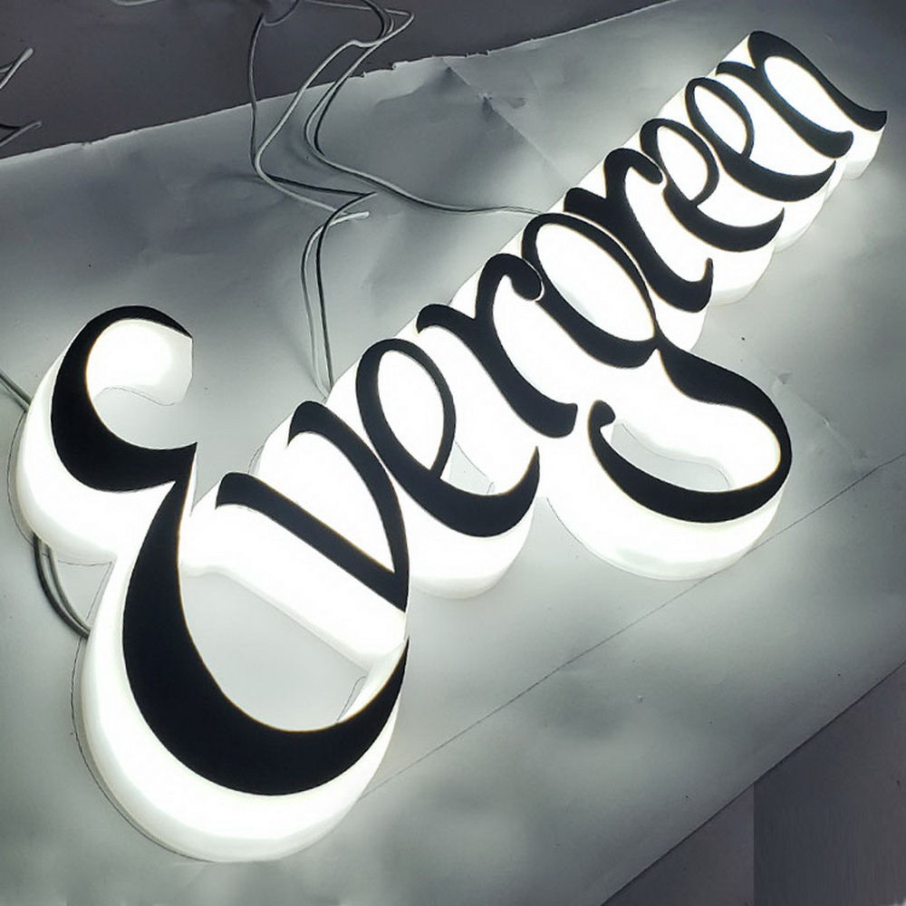 edge lighting sign letters