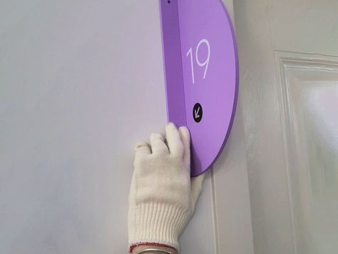 Custom Half Round Blade Sign,Semicircle Acrylic Office Sign, Double sided Wall Sign,Company Hotel Room Number Signage, Modern Projecting Sign