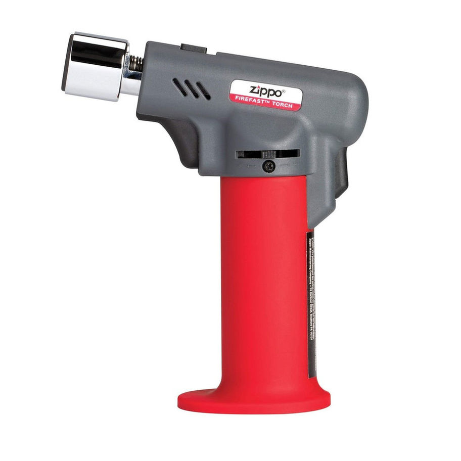 Gray and red ATOK torch lighter