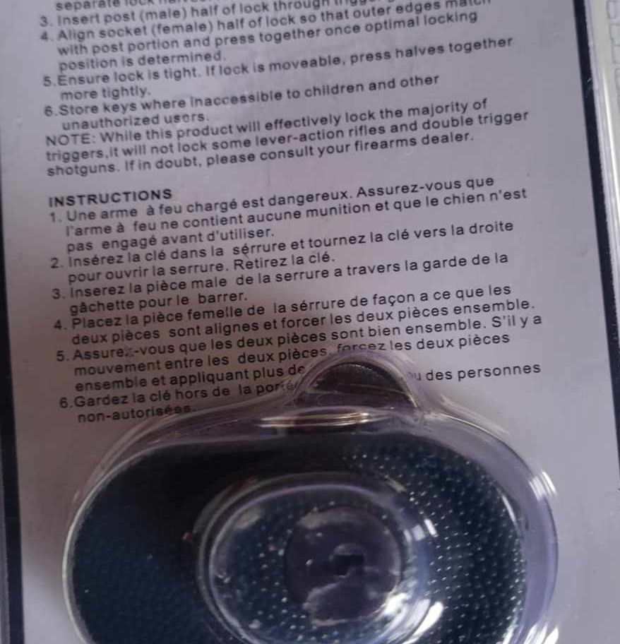 Small product in blister pack, back view