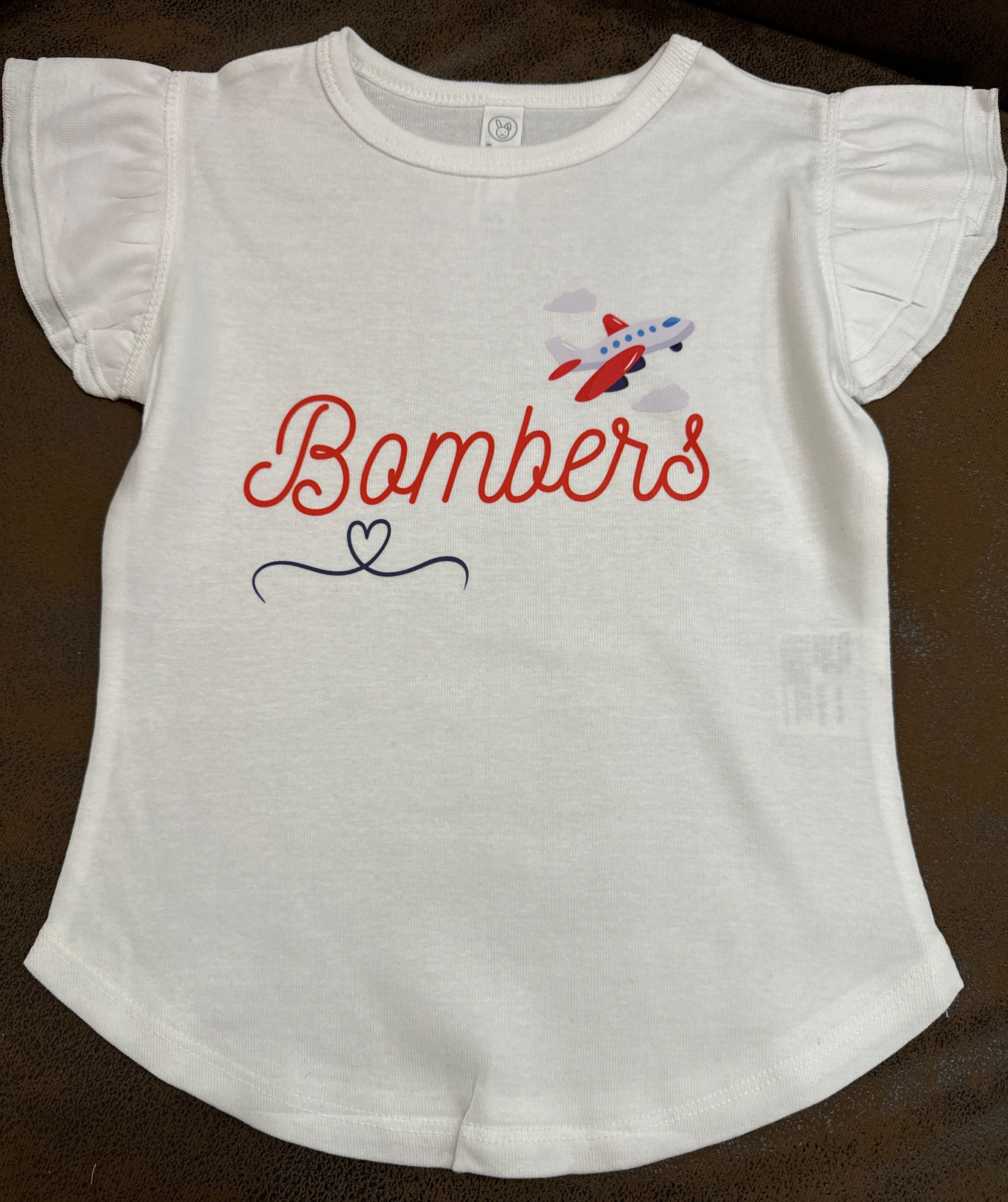 Bombers flutter sleeve white-toddler