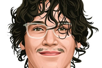 Review drawing cartoon vector portrait in 24 hours