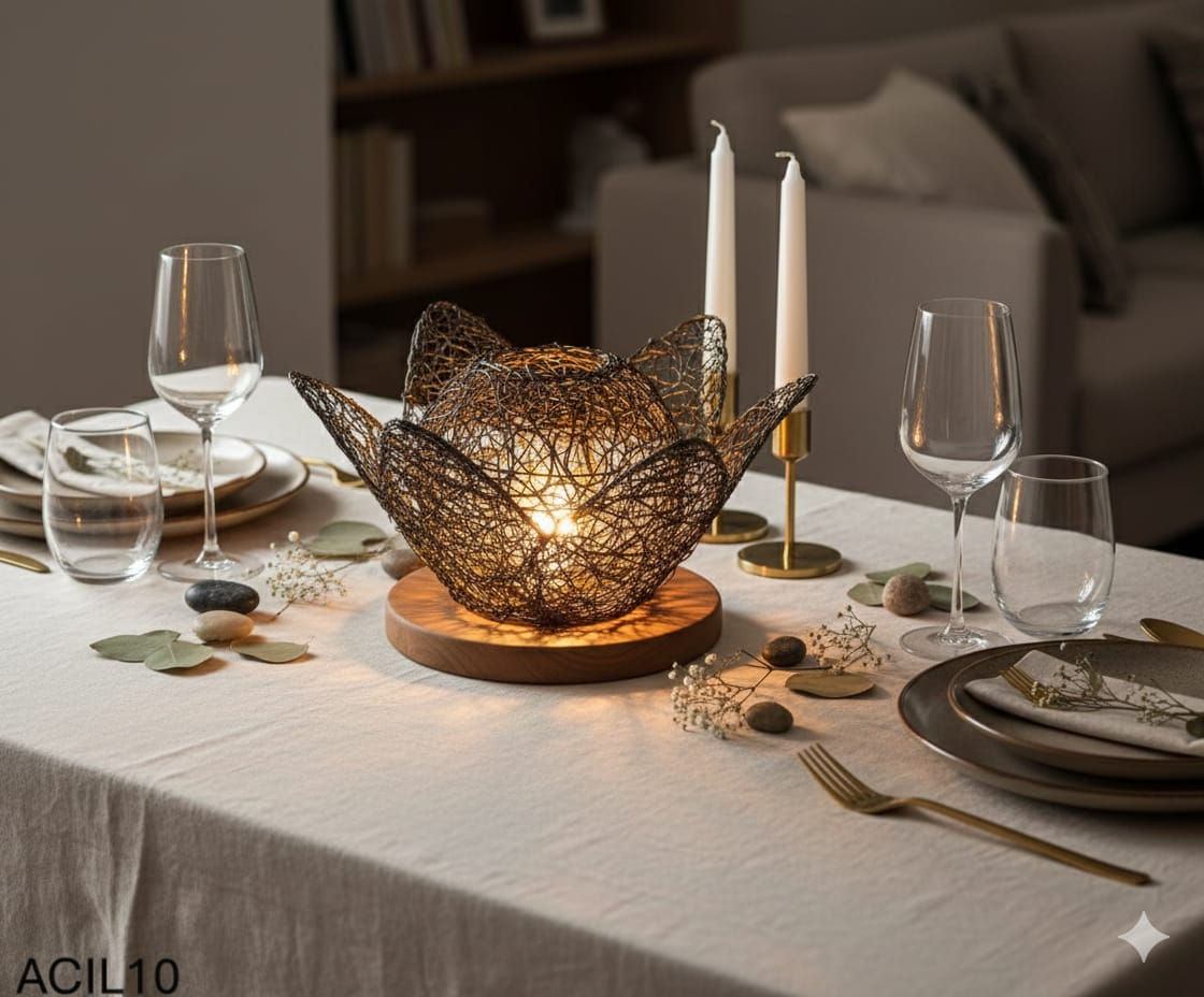 Accessory: Standing black and golden color iron lamp