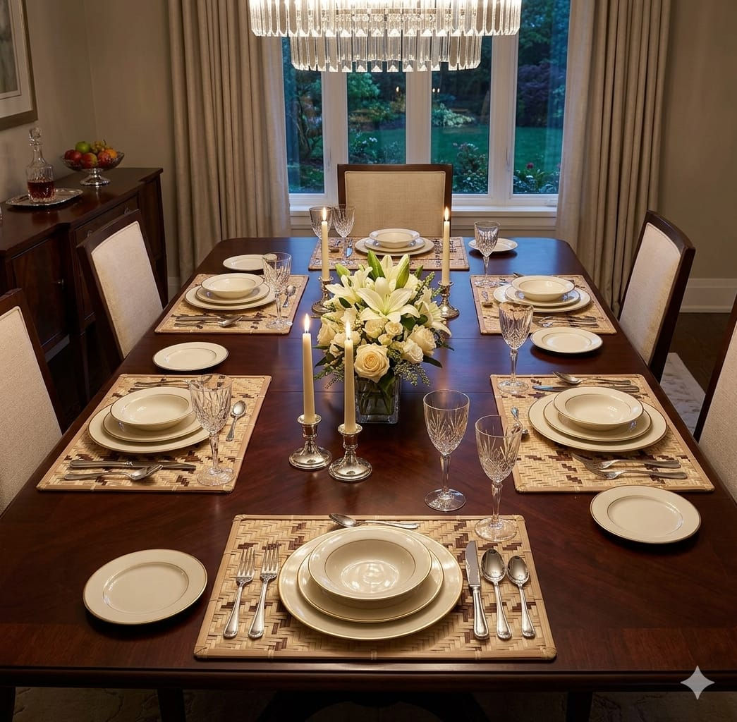 Kitchen & Dining: Set of 6 bamboo tablemats