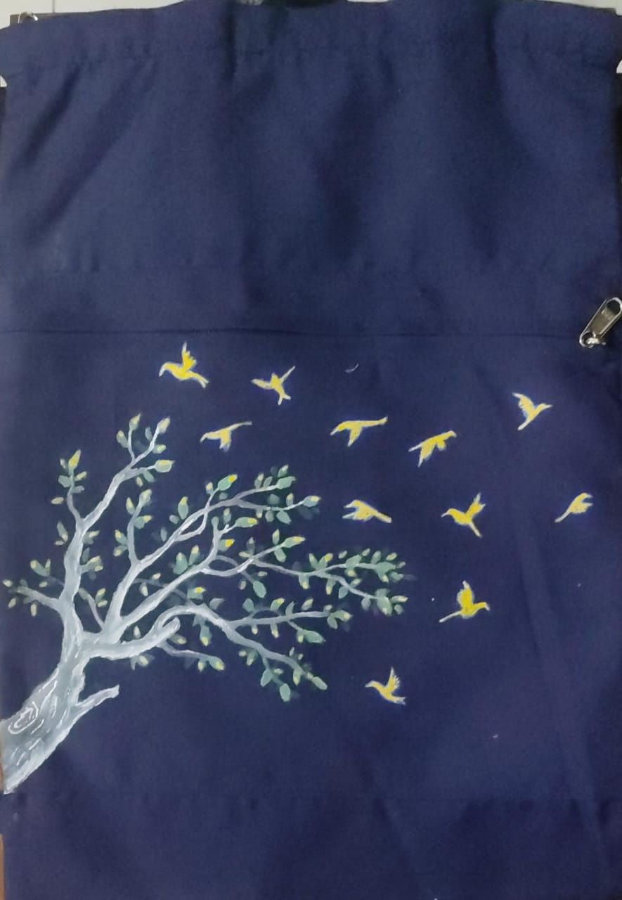 Bag: Black canvas shoulder bag