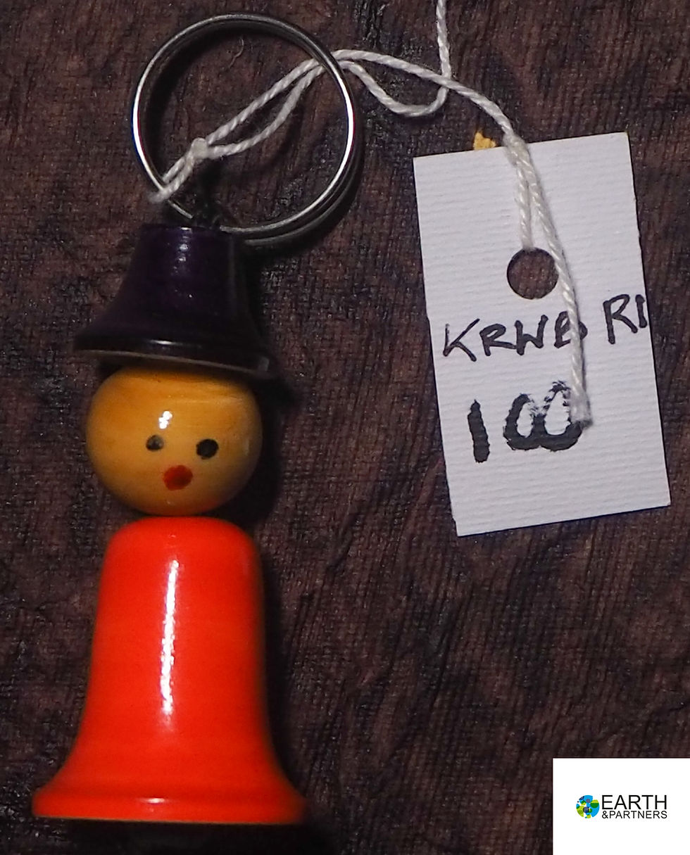 Thumbnail: Accessory: Colorful wooden bell-bodied doll key-ring