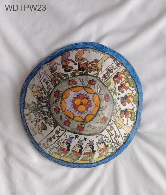 Wall Decor: Tribal painting on wood-mache