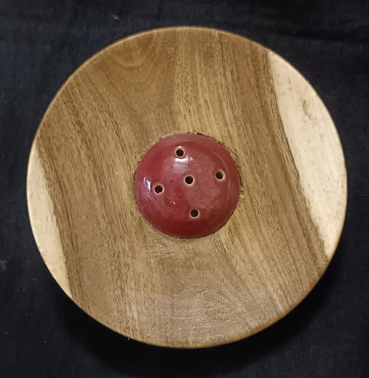 Accessory: Ceramic and wood incense stick holder