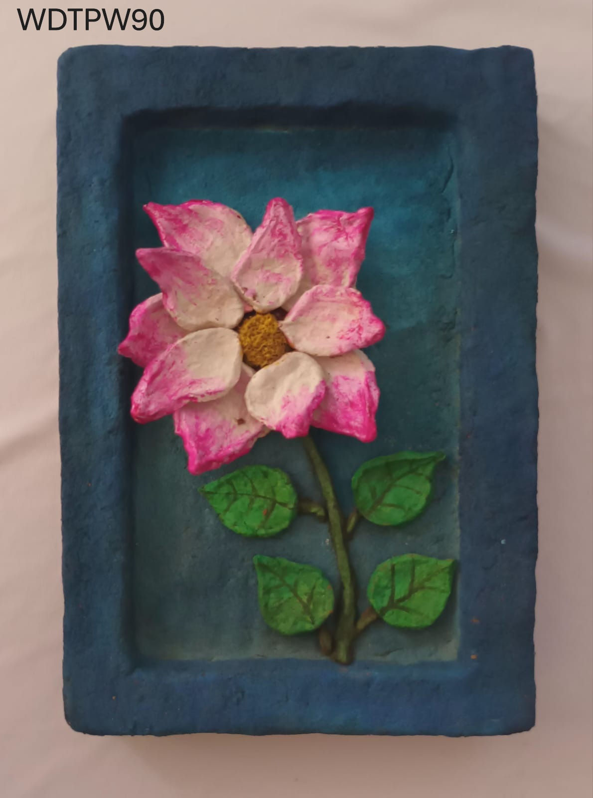 Wall Decor: Flower painted on wood-mache plaque