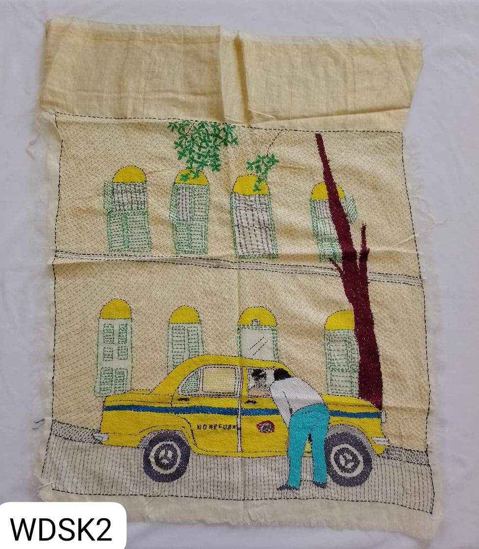 Wall Decor: Kolkata Nostalgia series rendering of yellow cab