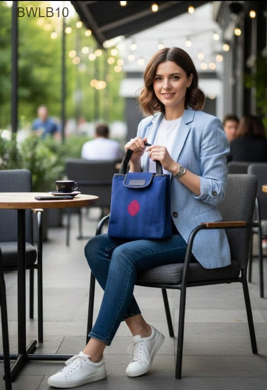 Thumbnail: Bag: Woven cotton lunch-bag