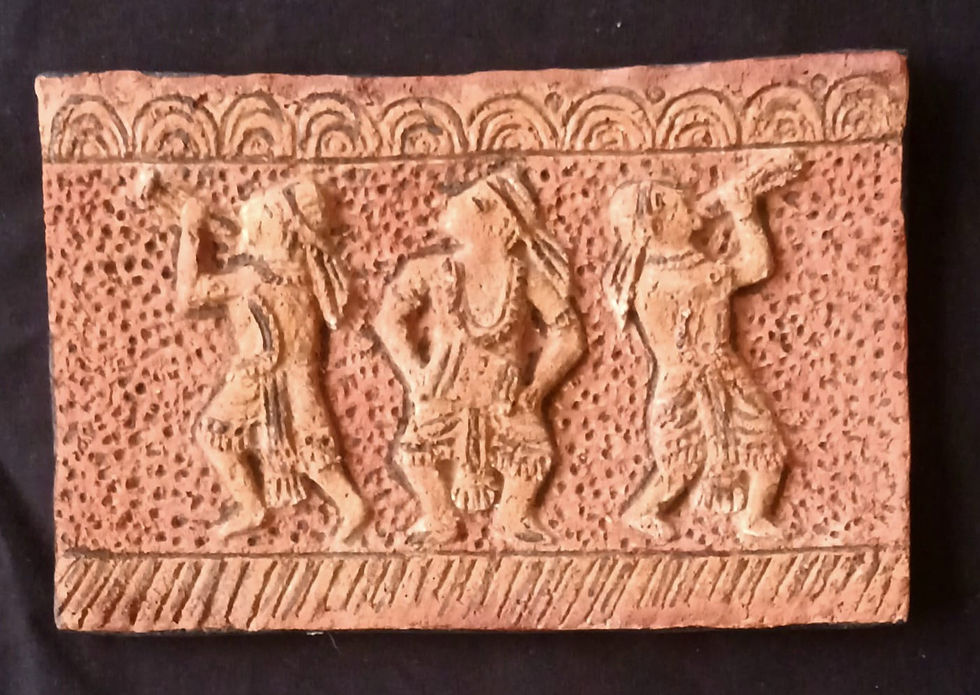 Wall Decor: Relief work wood-mache tribal motif