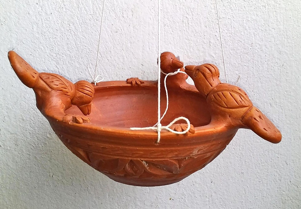 Accessory: Hanging terracotta bird feeder