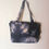 Thumbnail: Bag: Blue cotton tie-dye bag with Kantha-embroidered pocket