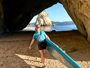 Cathedral Cove paddle by stand up paddleboard
