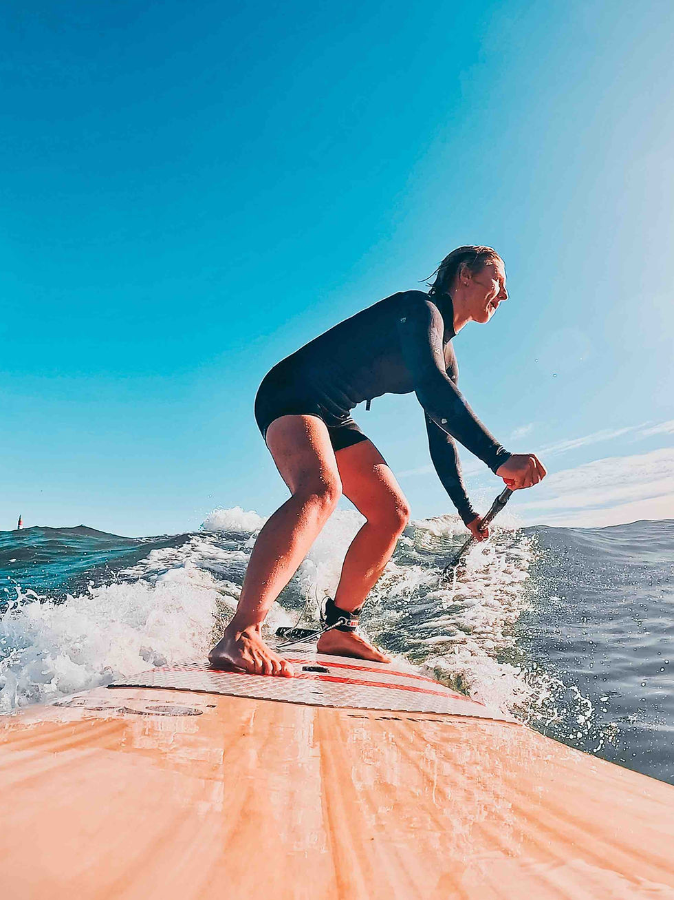 Playing around with your body positioning on your sup surf board