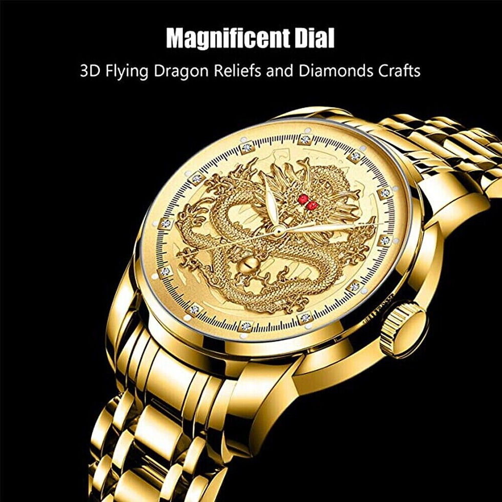 Miniatura: Business Gift Waterproof Gold Men's Diamond Quartz Watch Classic Stainless Steel