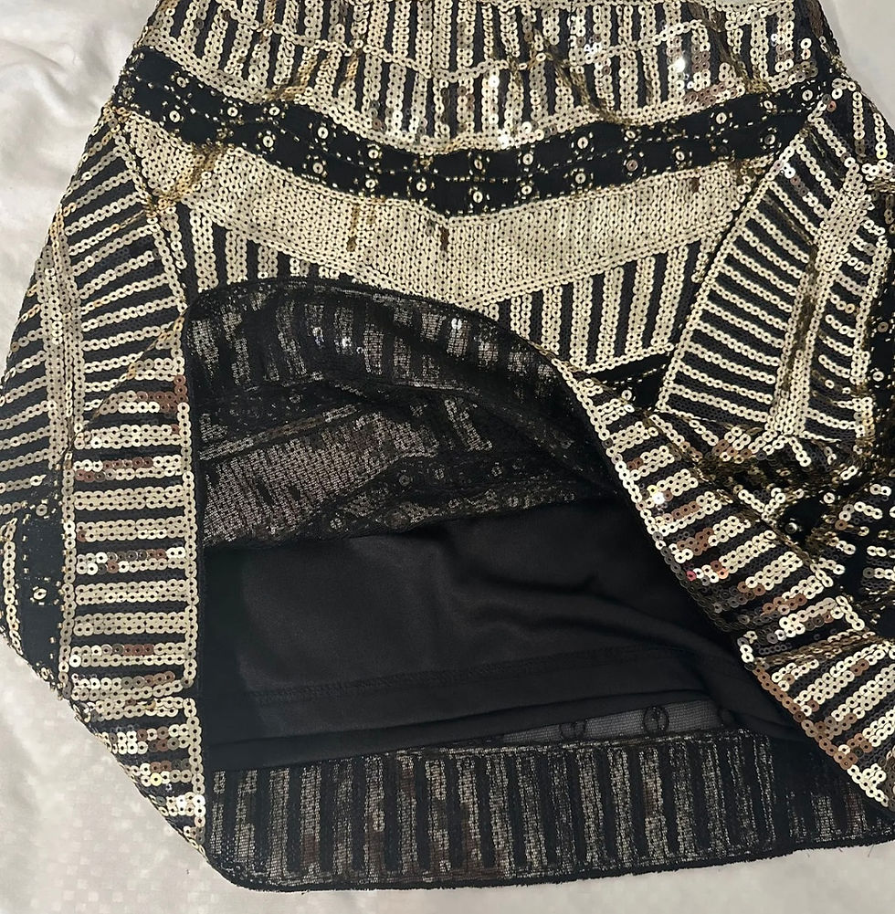 Thumbnail: Black/ Gold Mini Sequence Skirt