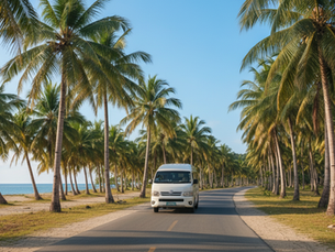A van transfer makes the first ride across Siargao simple and relaxed.
