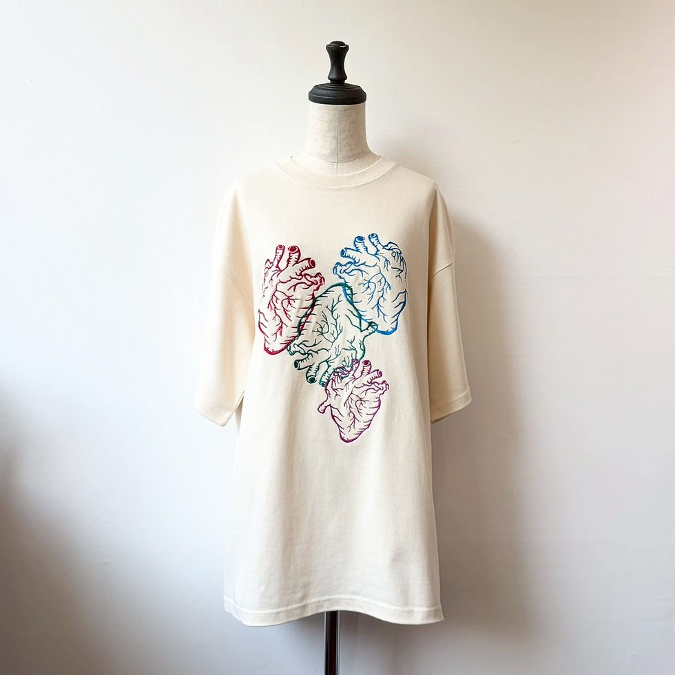 サムネイル： 心情/全刺繍・極厚ビッグシルエットTシャツ