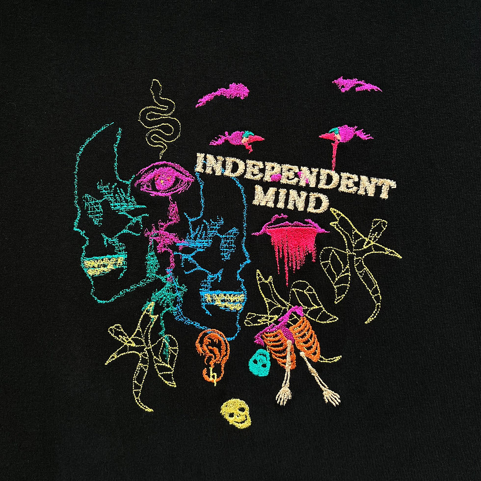 サムネイル： INDEPENDENT MIND/全刺繍・極厚ビッグシルエットTシャツ
