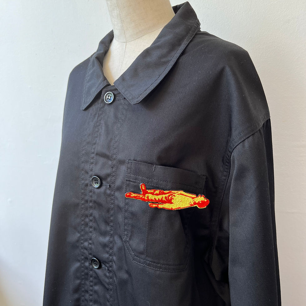 サムネイル： 刺繍ブローチ・汝、漂う勿れ（yellow×red）