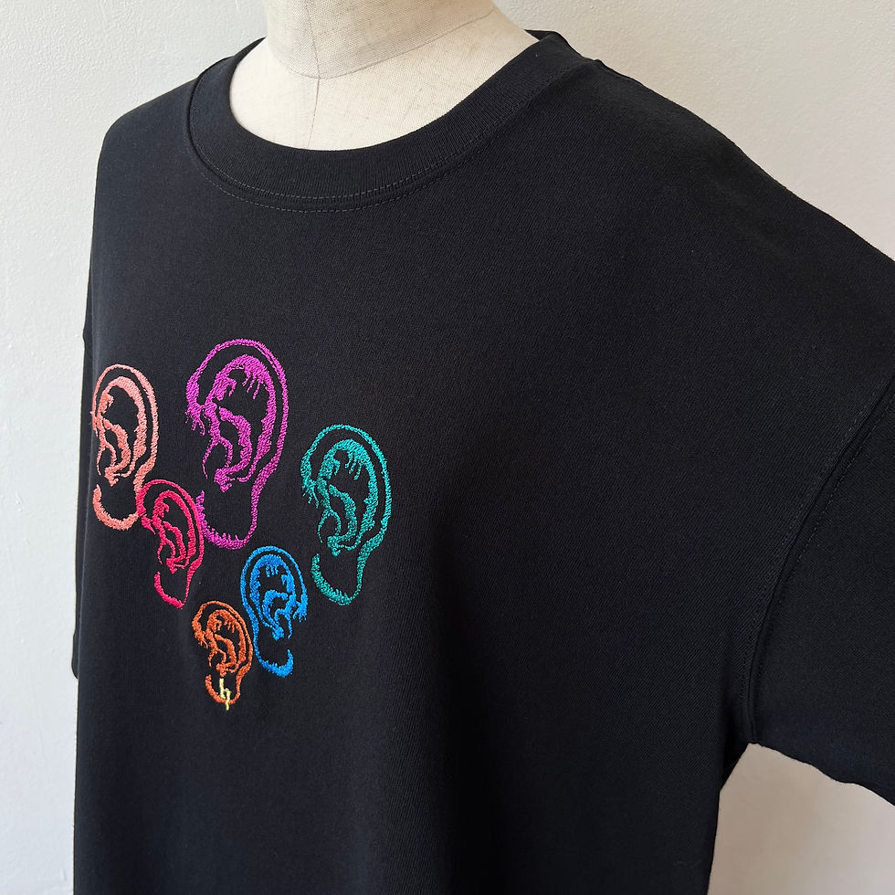 サムネイル： ミミ耳み/全刺繍・極厚ビッグシルエットTシャツ