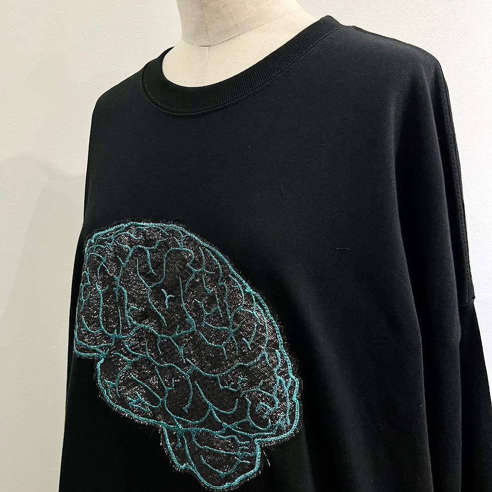 サムネイル： 巨大に煌めくシナプス-blue /ビッグシルエットロングTシャツ