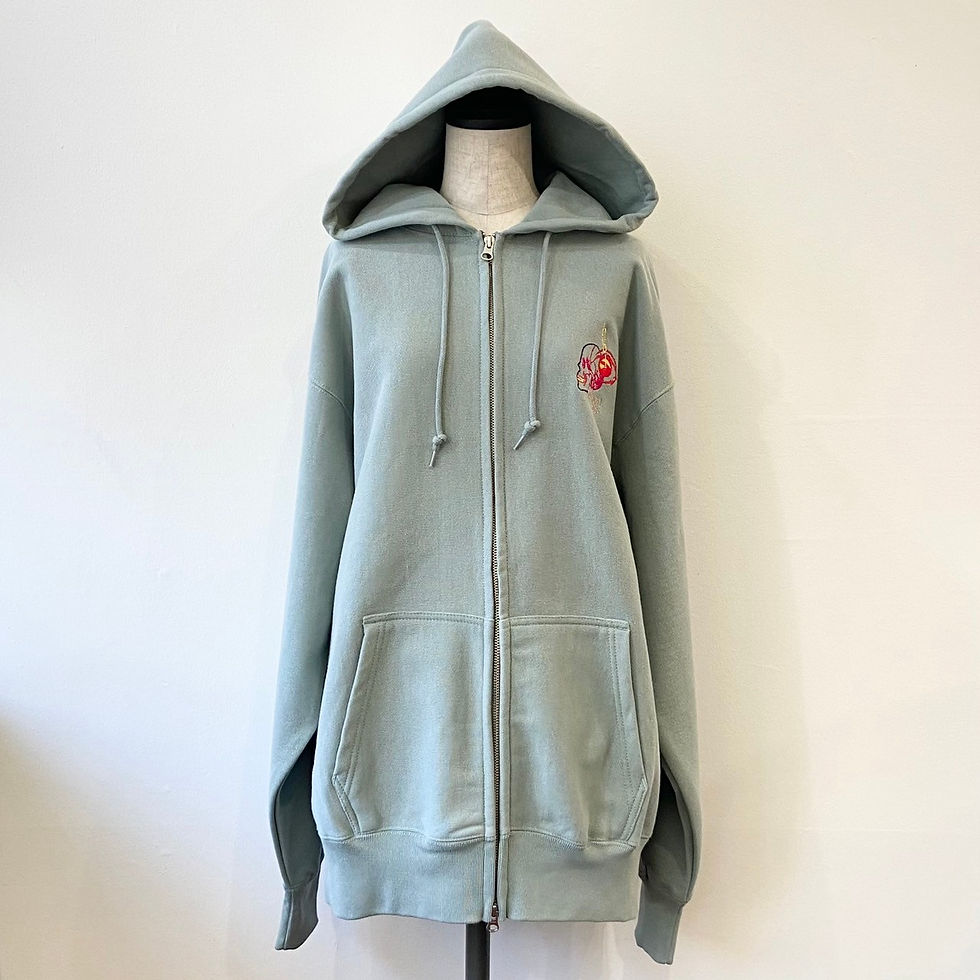 サムネイル： GOD KNOWS EVERYTHING/ 全刺繍裏起毛ダブルジップアップパーカー