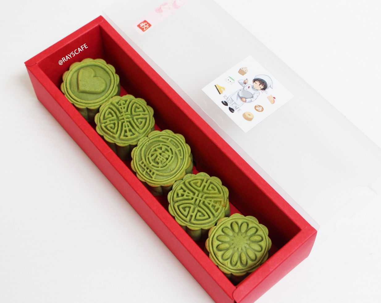 Baked Matcha Custard Mooncakes (5 pieces)