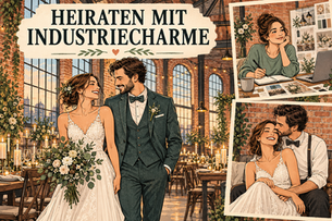 Comic-Illustration: Hochzeit in der Seifenfabrik Düsseldorf: 5 Tipps für eure Fotos