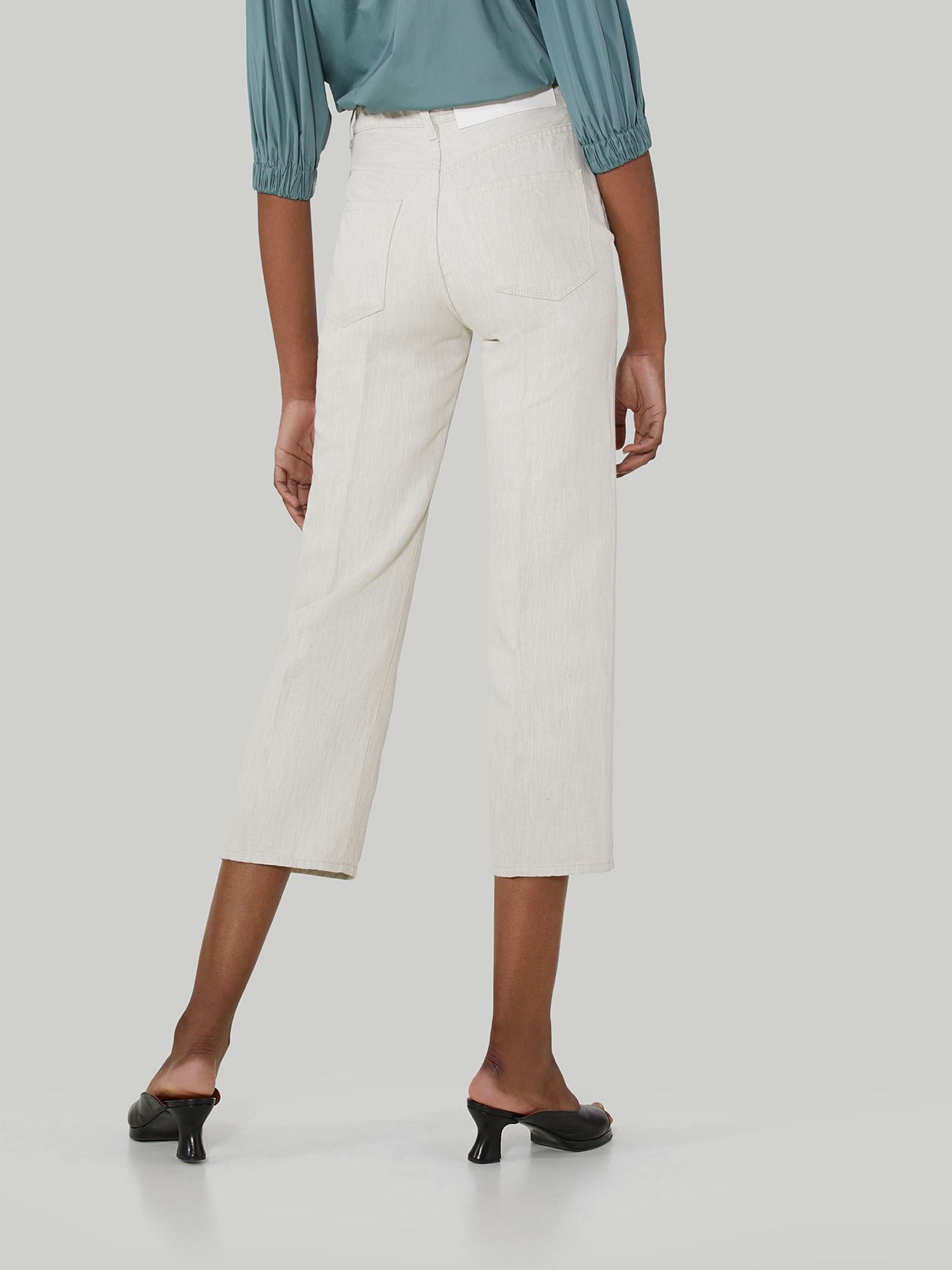 Pantalon wide en coton et lin / Trussardi