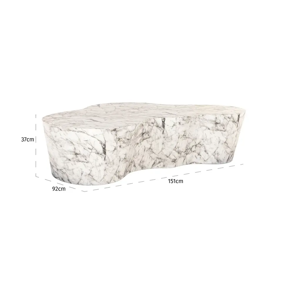 Couchtisch Rockyard Kunstmarmor Weiß Indoor/Outdoor (White)