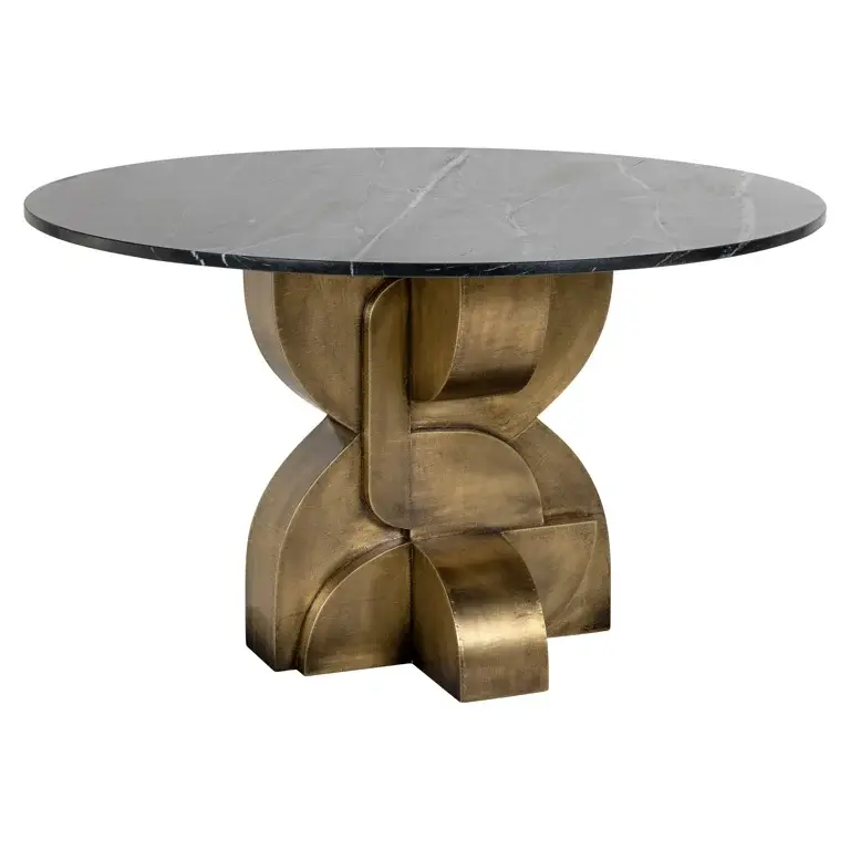 Esstisch Maddox 130Ø (Black/gold)
