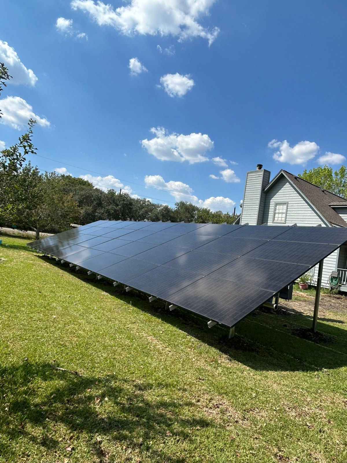 Ground-mount array, front - installed by The Solar Scouts