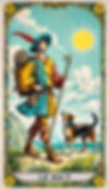 Le Mat tarot de Marseille - carte symbolisant l’aventure et les nouveaux départs.   