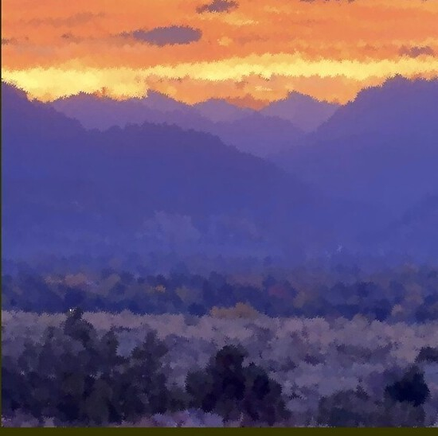 Mountain Scenery in Soft Pastel