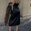 Thumbnail: Leather Long Slit Dress