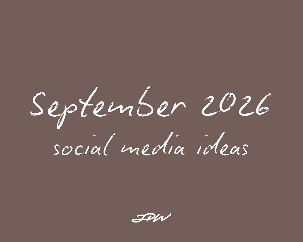 Brown background with the text 'September 2026 social media ideas' in centre.