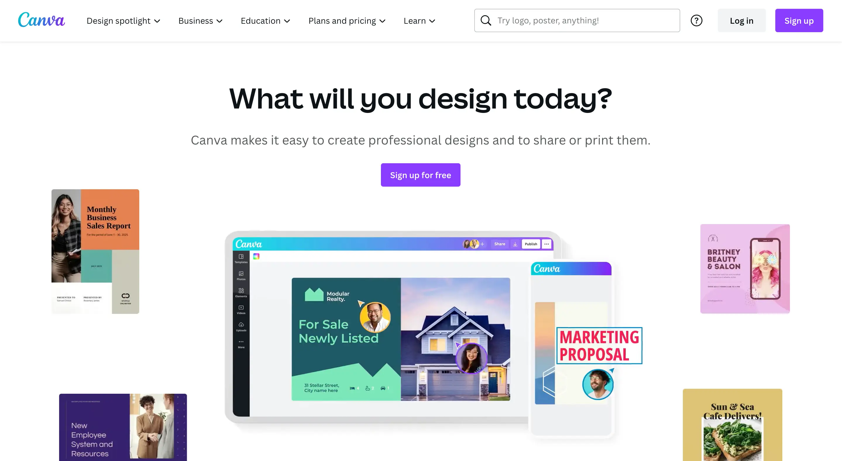 Canva homepage demonstrating high-quality wisdom and audience understanding through copywriting