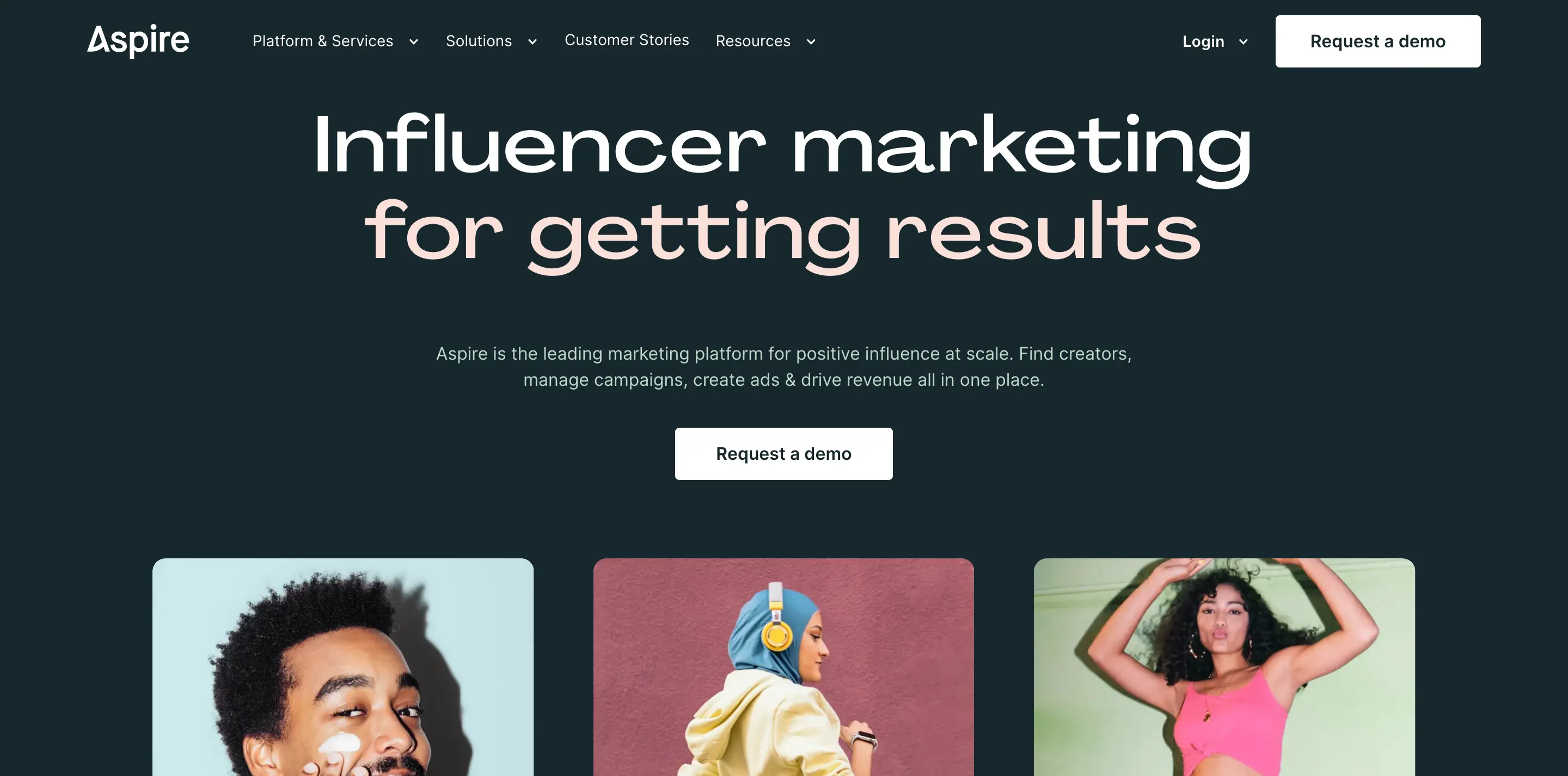 Aspire Influencer Marketing Platform Homepage Banner