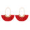 Thumbnail: Mye1038 - Fan Shape Drop Hoop Earrings