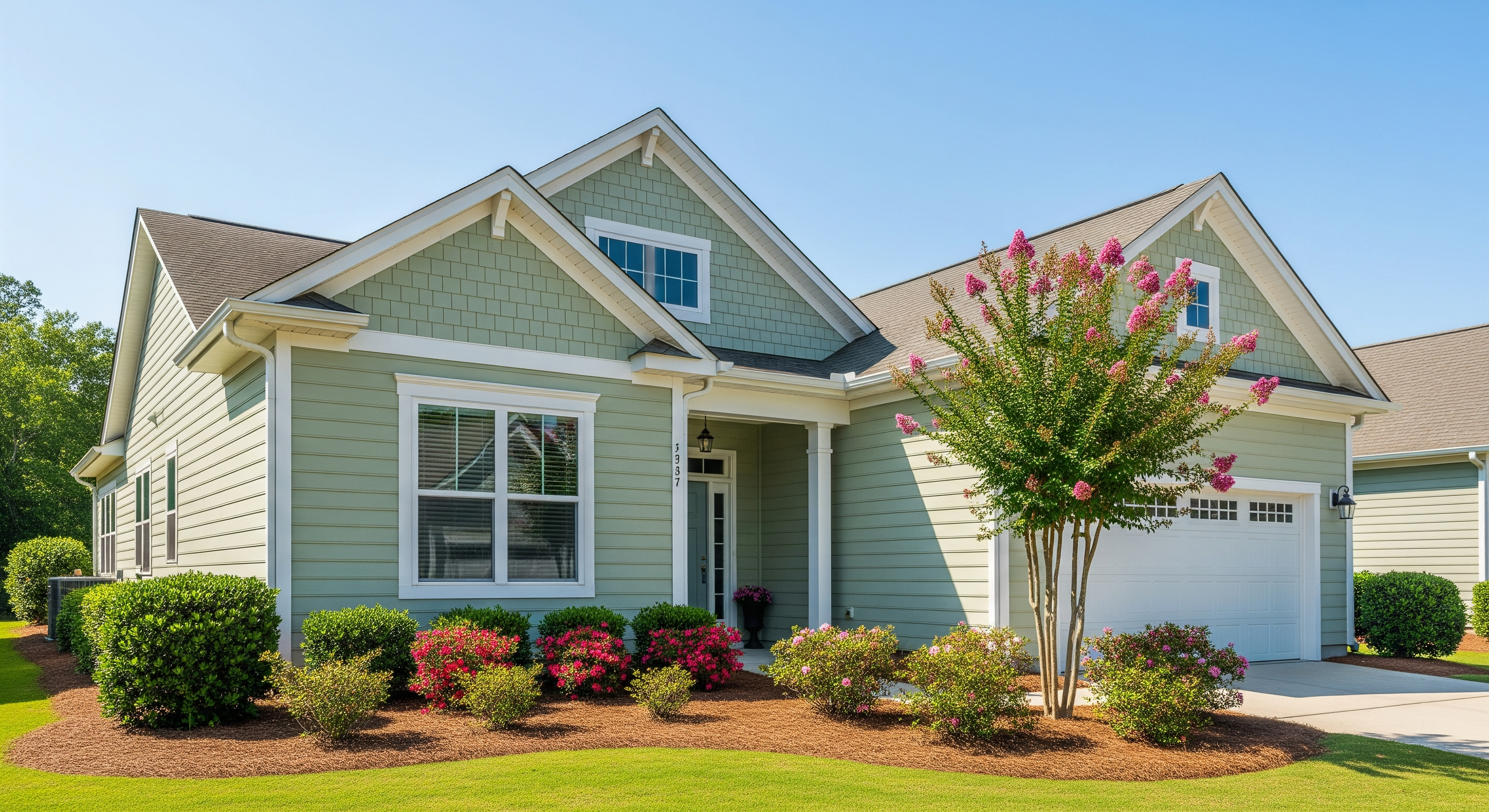 professional HOA exterior cleaning on a clean home in Leland NC