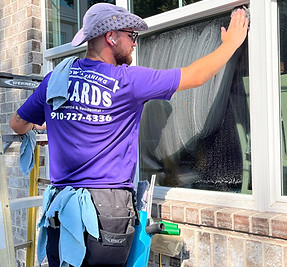 Streak-free window cleaning on a Wilmington NC home