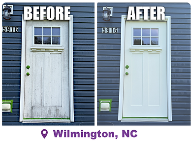 Before and after house washing in Wilmington, NC - mold removal