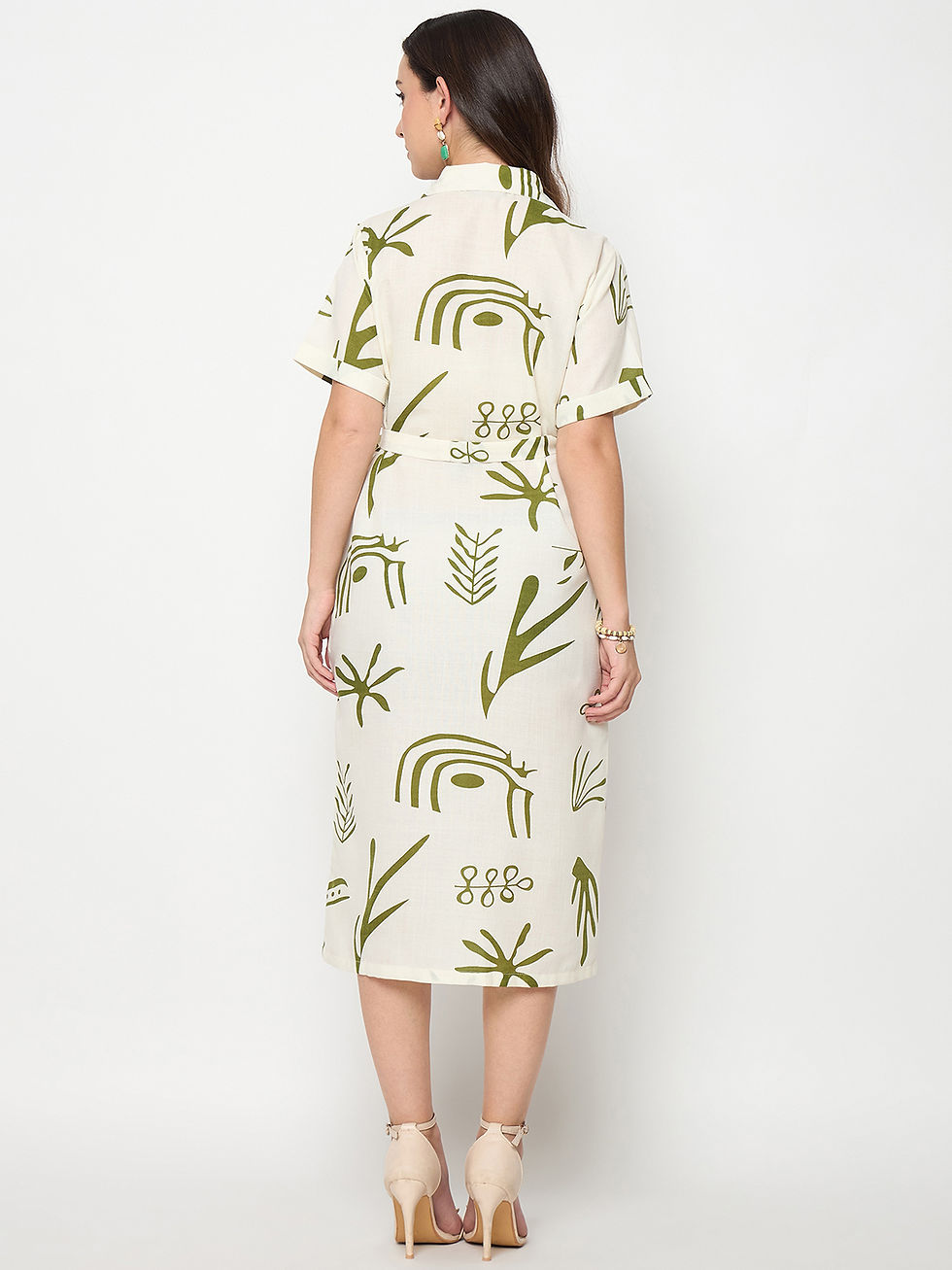 Thumbnail: Abstract leaf shirt dress