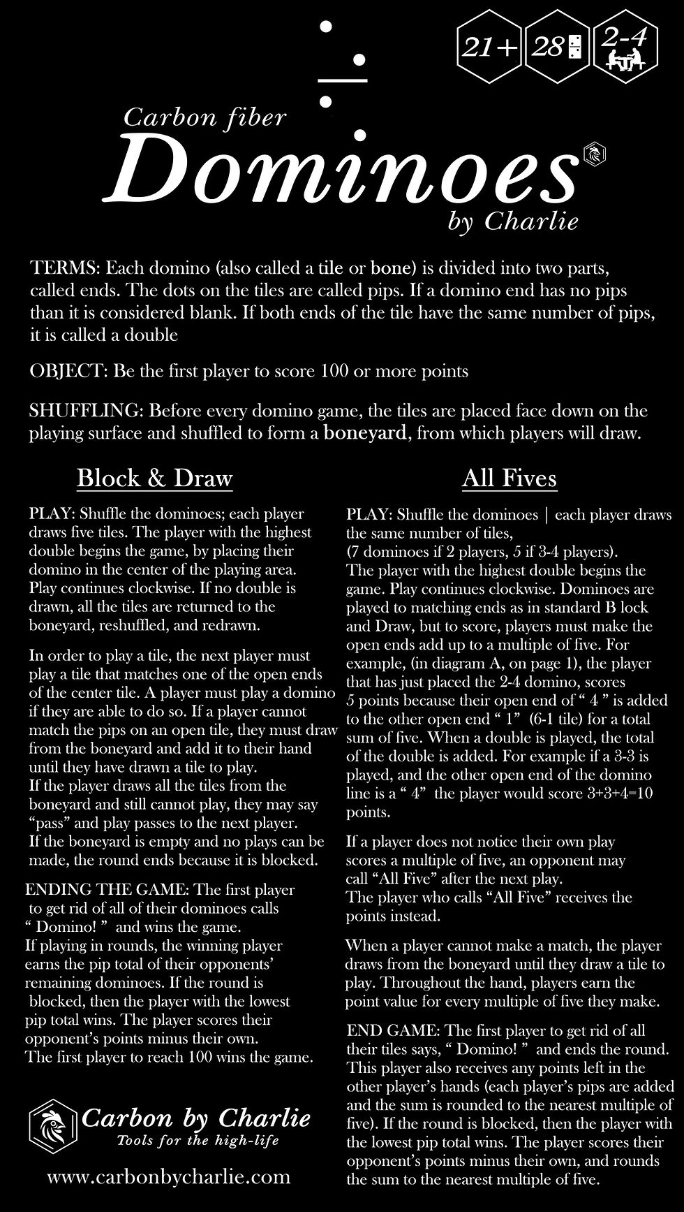 Miniaturbild: Kohlefaser-Domino-Set