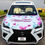 Thumbnail: white-vehicle-with-just-got-married-floral-hood-cover-front-view