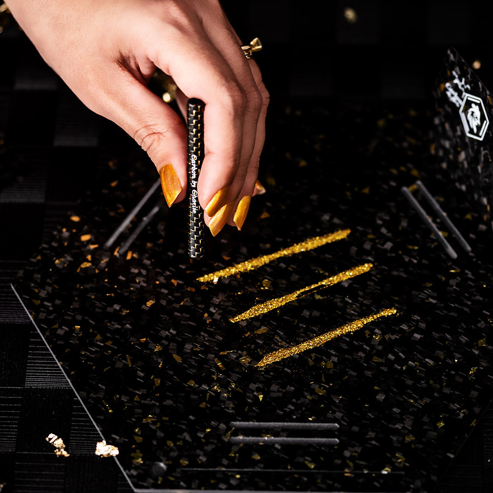 Miniaturbild: 24K Gold Forged Carbon Fiber XL+Mini Plate and Card&straw Kit